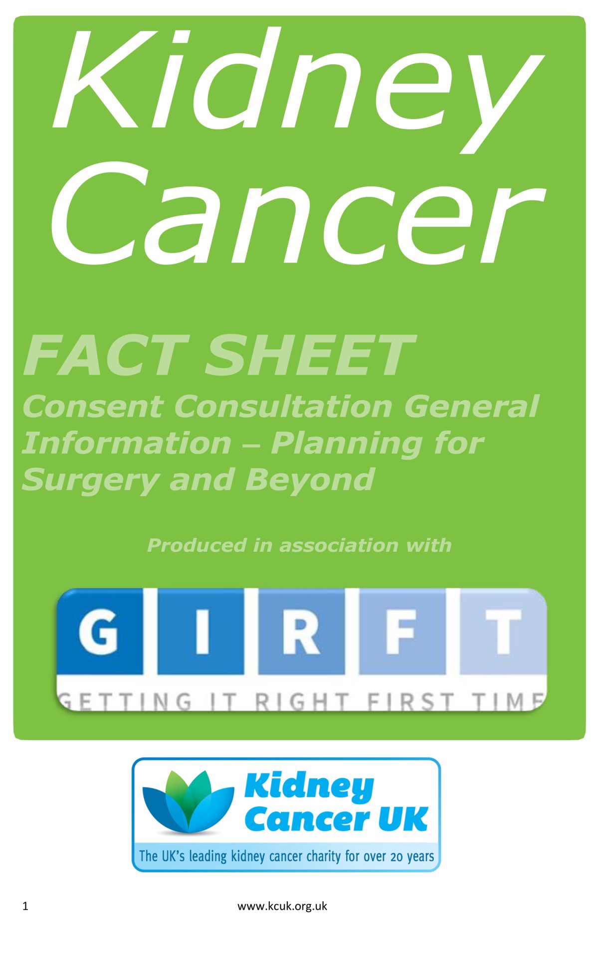 Consent Consultation General Information – Planning for Surgery and Beyond Girft