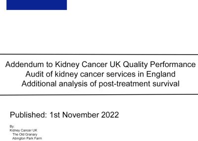 Addendum to the Kidney Cancer UK Accord Audit Report