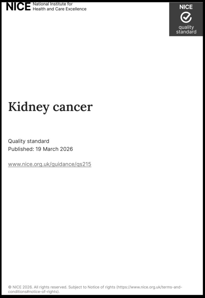 NICE Quality Standard Kidney cancer